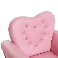 Qaba Kids Sofa Toddler Tufted Upholstered Sofa Chair Princess Couch Furniture with Diamond Decoration for Preschool Child, Pink(m-14)