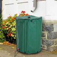 Outsunny 80 Gallon Rainwater Harvesting System Collection Tank with Collapsible Runoff(m-3)