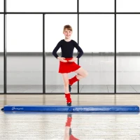 Soozier 8FT Folding Floor Balance Beam Foam Gymnastic Training Low Height Beam for Kids Home Gym Blue(m-1)