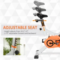 Soozier Exercise Bike, Indoor Cycling Stationary Bike, Belt Drive with Comfortable Cushion, Heart Rate, Adjustable Seat and Handlebar, LCD Monitor for Home Gym Cardio Workout(m-5)