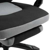 Vinsetto Home Office Chair Adjustable Height Recliner with Retractable Footrest, Mesh Back - Gray(m-12)