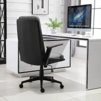 Vinsetto High Back Office Chair Computer Swivel Rolling Task Chair with Height Adjustable Comfortable with Armrests, Black/Deep Grey(m-8)