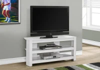 Monarch 42" Contemporary Open Concept Storage Shelf Console TV Stand - White Finish(m-2)