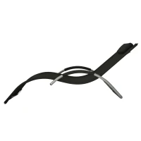 Outsunny Aluminum Mesh Fabric Outdoor Curved Chaise Sun Lounge Chair - Black(m-4)