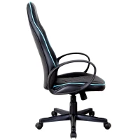 Vinsetto Executive PU Leather Rocking Office/ Gaming Chair Adjustable Padded Seat with Wheels Black/Blue(m-4)