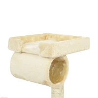 Pawhut 55Inch Cat Climbing Tree Condo Kitten Scratching Post Sisal Activity Center Beige(m-7)
