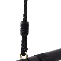 HOMCOM Hanging Tree Swing Outdoor Rope Swing Flying Platform Kids Backyard Playground Rectangle Hammock Heavy Duty Black(m-9)