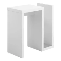 Monarch 24" Modern Wood Grain Side Accent Table with Magazine Storage - White Finish(m-1)