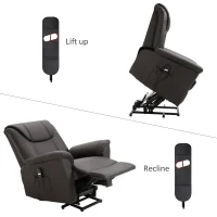 HOMCOM Electric Power Lift Recliner Chair Stand Assist w/Remote Control  Brown(m-5)