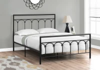 Monarch 62" Contemporary Veritcal Slat Arch Accent Metal Bed Frame - Queen Size - Black Finish(m-2)