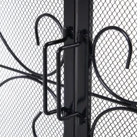 HOMCOM Fireplace Mesh Screen with Hinged Magnetic Doors and Standing Decorative Scrollwork(m-8)