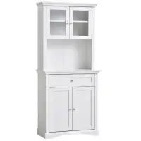 HOMCOM 71" Traditional Large Kitchen Pantry Cabinet Freestanding,White(m-1)
