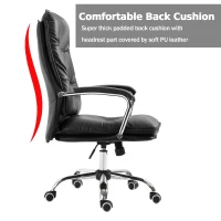 Vinsetto High Back Office Chair Swivel Seat PU Leather Black(m-5)