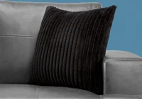 Monarch 18" x 18" Ultra Soft Ribbed Style Throw Pillow (1 pc) - Black(m-2)