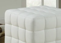 Monarch Leather-Look Cube Ottoman - White(m-3)