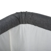 Qaba Baby Bassinet Bedside Sleeper Folding and Adjustable Baby Crib Diaper Changer Nursery Bed for 0-5 Months Infants with Wheels & 5 Height Levels, Dark Grey(m-16)