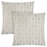Monarch 18" x 18" Wave Pattern Throw Pillow (Set of 2) - Taupe(m-1)