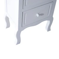 HOMCOM Night Stand Bedside End Table Wooden Bed Side With 2 Drawer White(m-8)