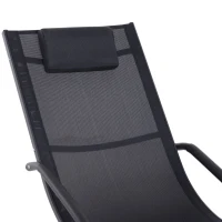 Outsunny Zero-Gravity Rocking Chair Garden Patio Lounger Seat Outdoor Indoor Texteline Recliner Backyard Aluminum Frame Rocker Black(m-8)