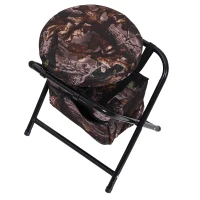 Outsunny Folding Lightweight Stool Chair w/ Zippered Storage Bag and Padded Seat Camouflage Cloth Outdoor Garden(m-5)