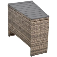 Outsunny 8 Piece Outdoor Rattan Sofa, Half Round Patio Furniture Set with Side Tables, Umbrella Hole, and Cushions, Mixed Kahki and Mixed Gray(m-11)