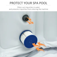 Outsunny 6 Pack Filter Cartridges Replacement for Spa Pools and Hot Tub, Cleaning Tool(m-6)