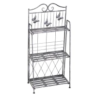 Outsunny 3-Tier Metal Folding Plant Stand Storage Unit Indoor Outdoor(m-2)