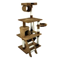PawHut 61" Cat Tree Pet Furniture Kitty Condo Scratcher Post Ladder Tower Toy(m-4)