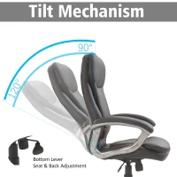 HOMCOM High Back Executive Office Chair Adjustable Tilt Black(m-4)