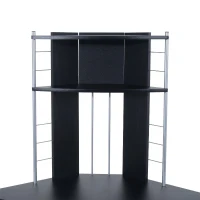 HOMCOM Corner Computer Desk Table with Keyboard Tray CPU Stand Printer Platform Black(m-7)