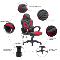 HOMCOM Ergonomic Massage Office Chair Heated Vibrating Swivel Computer Seat with Pillow and Lumbar Support(m-2)