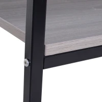 HOMCOM Computer Desk Wood Top Workstation PC Laptop Study Writing Table Home Office w/ Raised Rack Grey Oak(m-8)