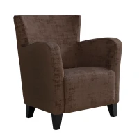 Monarch Europa Brushed Velvet Wing Back Accent Chair - Brown(m-1)