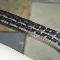 Outsunny Patio Wicker Adirondack Chair, All-Weather Rattan Fire Pit Chair with Soft Cushions, Tall Curved Backrest and Comfortable Armrests, Mixed Brown & Cream White(m-12)