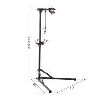Soozier Adjustable Bike Repair Stand Home Portable Bicycle Mechanics Workstand Maintenance with Tool Box Cycle Black(m-3)