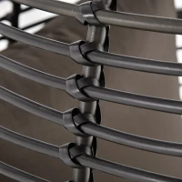 Outsunny Outdoor Wicker Egg Chair with Cushion, Lounge Chair Rattan 360 Degree Round Basket Chair for Backyard Garden Lawn Indoor Living Room, Brown(m-10)