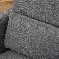 HOMCOM Push Back Manual Recliner Sofa,  Linen Fabirc Armchair with Thick Sponge Padding seat   and Footrest for Living Room, Dining Room, Office, Light Grey(m-9)