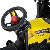 Aosom Ride On Excavator Kids Toy Construction Equipment with Pedal Controls, 6 Wheels & Controllable Dirt Bucket(m-12)