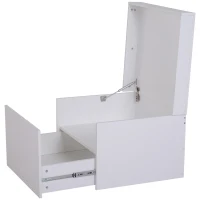 HOMCOM Ample Capacity Shoe Cabinet Box Bench w/ Drawers Particleboard White(m-2)