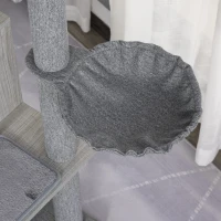 PawHut Multi-level Cat Tree with Scratching Posts House and Baskets Grey White(m-11)