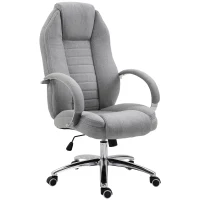 Vinsetto Office Chair Ergonomic Design Linen Surface Foam Padded w/ Adjustable Height & Armrest Gray(m-1)