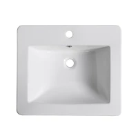 Kleankin 21.25"x 18.25" Bathroom Vessel Sink Modern Under Counter Bathroom Basin Ceramic Vanity Art Basin - White(m-9)