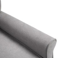 HOMCOM Linen Fabric Manual Recliner with Vibrating Massage and Wired Remote Control, Light Grey(m-17)