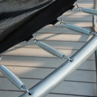 Soozier 12ft Trampoline with Safety Enclosure Outdoor Recreational Trampolines for Adults and Teens, Blue and Black(m-7)