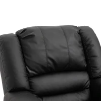 HOMCOM Recliner Chair Added Footrest Cushion Padded Seat Modern Nail Sofa PU Leather for Living Room Club Home Theater Seating, Black(m-15)