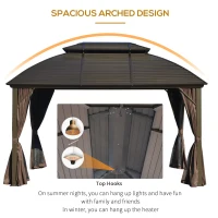 Outsunny 10' x 12' Hardtop Gazebo with Metal Roof, Aluminum Frame & Sidewalls, Outdoor Shelter for Patio and Garden(m-5)