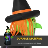 HOMCOM 8.3ft Halloween Inflatable Witch, LED Lighted for Home Indoor Outdoor Garden Lawn Decoration Party Prop, Black(m-5)