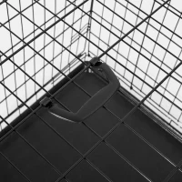 PawHut 30"x21"x22" Double Door Folding Metal Dog Crate w/ Plastic Tray(m-9)