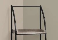 Monarch 48" Contemporary Open Concept 3 Shelf Bookshelf - Dark Taupe / Black Metal(m-3)