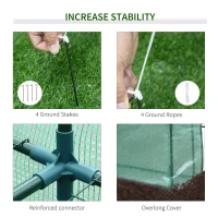 Outsunny Walk-in Greenhouse Plant Garden Hot House with 3 Tiers 18 Shelves, Roll-Up Zipper Door, Growing Shelter for Flowers, 8' x 6' x 7', Green(m-5)